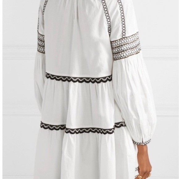 ULLA JOHNSON August Embroidered Cotton Poplin Mini Dress 0 - Picture 4 of 12